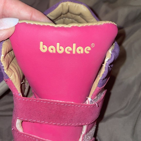 Brand new Colorblock purple and pink wedge sneakers SZ 9 - Picture 2 of 4